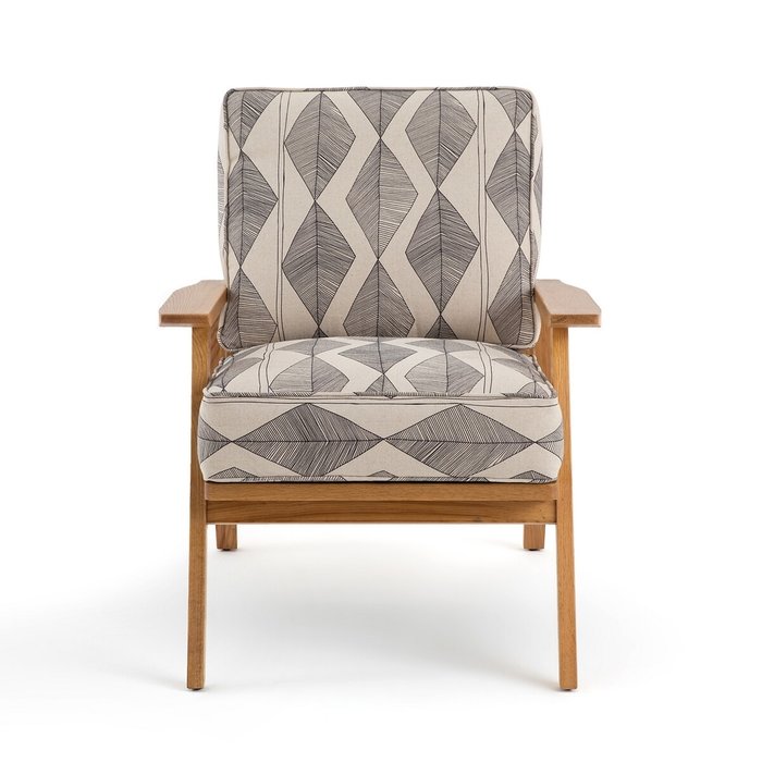 Кресло в винтажном стиле с берберским принтом Batik бежевого цвета - купить Интерьерные кресла по цене 51705.0