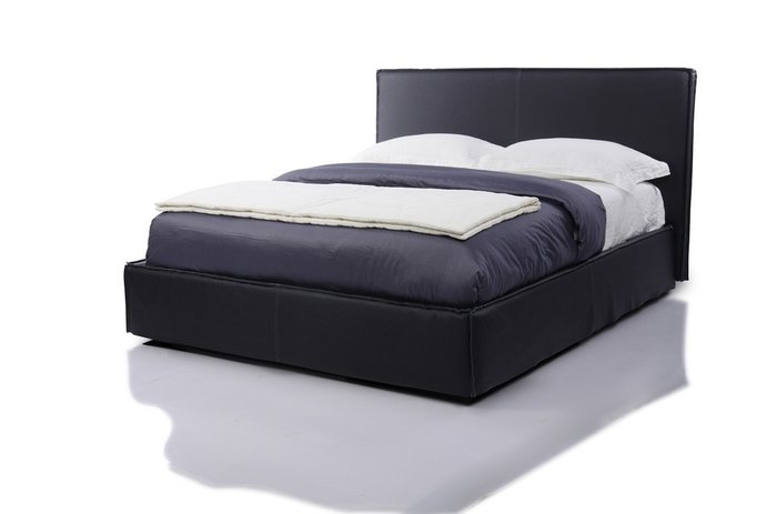 Кровать Mood 160х200 черного цвета с ортопедической решеткой 