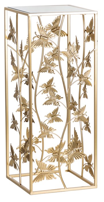 Подставка интерьерная M золотого цвета с зеркальной столешницей