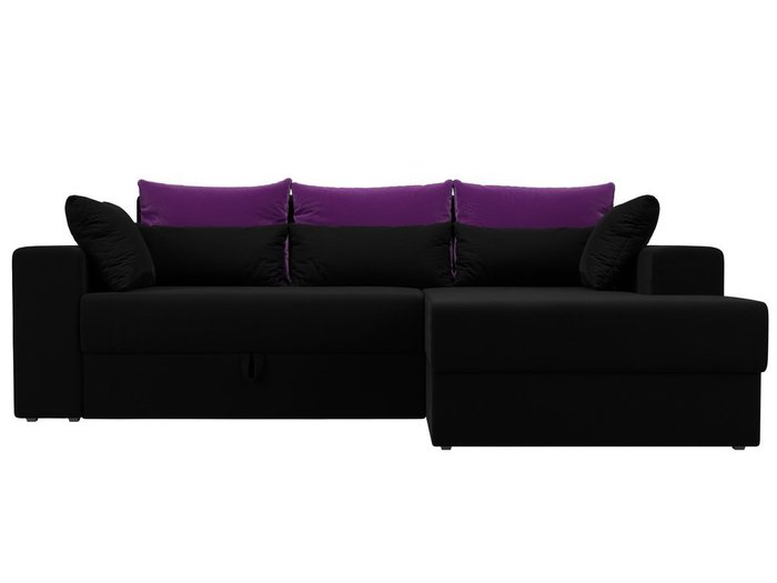 Угловой диван-кровать Мэдисон черно-фиолетового цвета правый угол - купить Угловые диваны по цене 40990.0