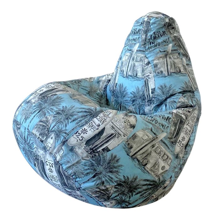 Кресло-мешок Груша Калифорния 3XL голубого цвета