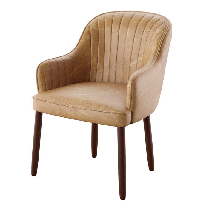 Стул-кресло мягкий Melisa коричневого цвета (экокожа)