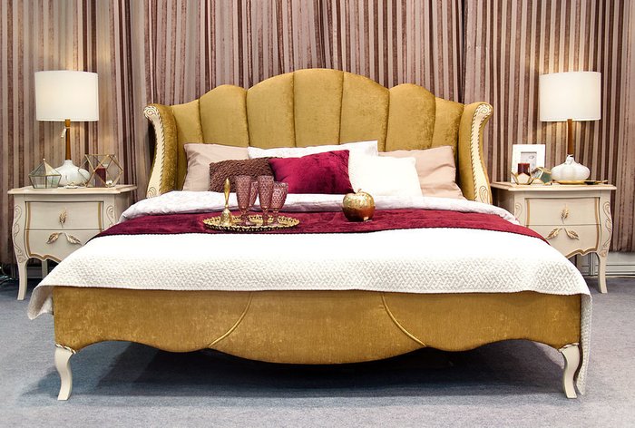 Кровать Трио 180х200 бежевого цвета - лучшие Кровати для спальни в INMYROOM