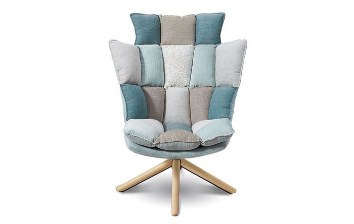 Кресло Husk серо-голубого цвета - лучшие Интерьерные кресла в INMYROOM