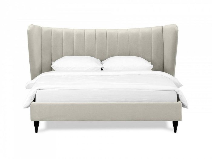 Кровать Queen Agata L 160х200 светло-серого цвета - купить Кровати для спальни по цене 71640.0