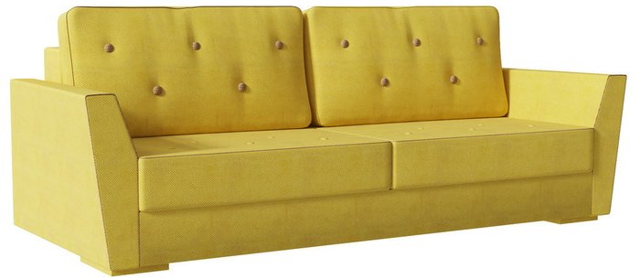 Диван-кровать прямой Милан Velvet желтого цвета 