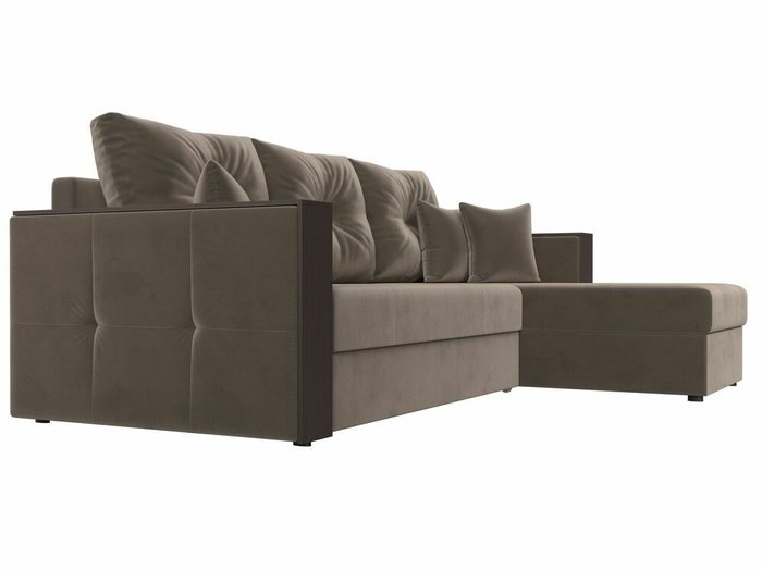 Угловой диван-кровать Валенсия светло-коричневого цвета правый угол - лучшие Угловые диваны в INMYROOM