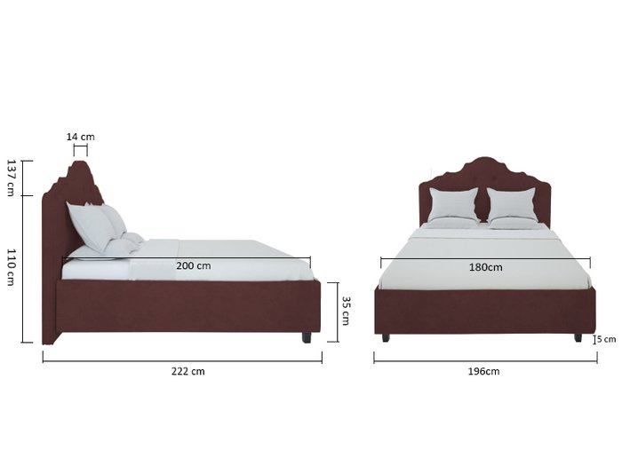 Кровать Palace Велюр Коричневый 180x200 - купить Кровати для спальни по цене 102000.0