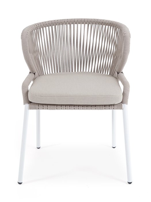 Слул Милан бело-бежевого цвета - купить Садовые стулья по цене 23600.0
