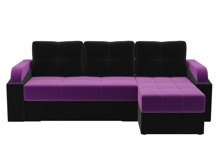 Угловой диван-кровать Панда фиолетово-черного цвета - купить Угловые диваны по цене 34190.0