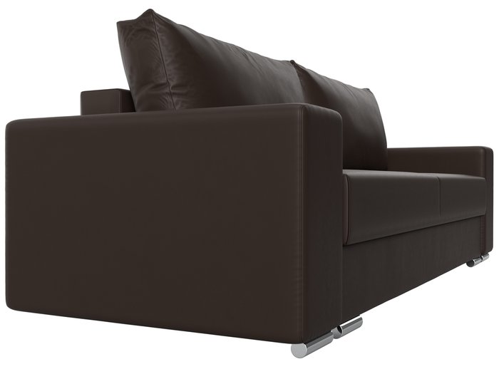 Прямой диван-кровать Дрезден коричневого цвета (экокожа) - лучшие Прямые диваны в INMYROOM