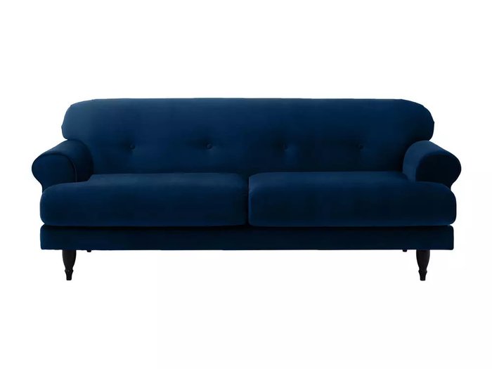 Диван Italia L темно-синего цвета с черными ножками - купить Прямые диваны по цене 59940.0