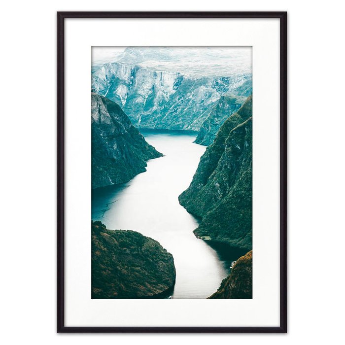 Постер в рамке Норвежские фьорды 21х30 см