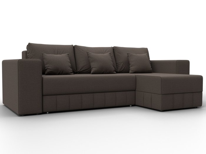 Угловой диван-кровать Лига-076 коричневого цвета Угловой диван-кровать Лига-076 коричневого цвета