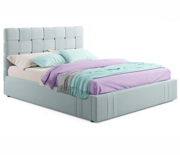 Кровать Tiffany 160х200 с подъемным механизмом и матрасом мятного цвета