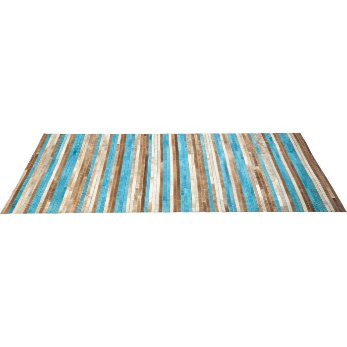 Ковер Stripes Aqua из воловьей кожи и шерсти 170х240 Ковер Stripes Aqua из воловьей кожи и шерсти 170х240