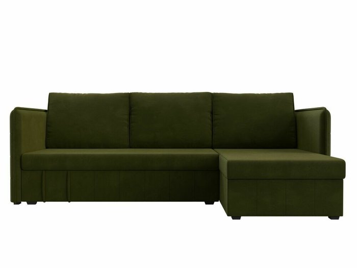 Угловой диван-кровать Слим зеленого цвета правый угол - купить Угловые диваны по цене 28999.0
