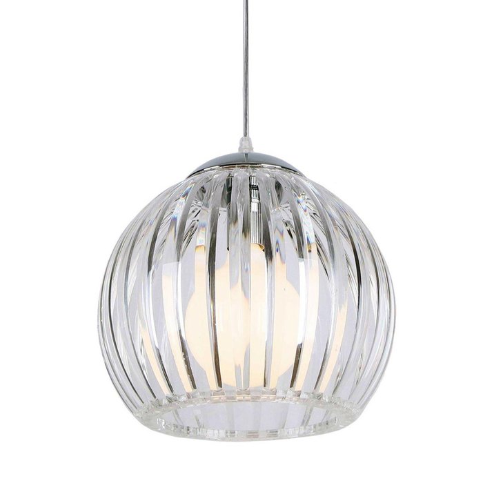 Подвесной светильник с плафоном из стекла и пластика  - купить Подвесные светильники по цене 4553.0