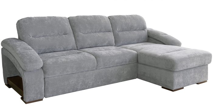 Угловой диван-кровать Рокси серебристо-серого цвета