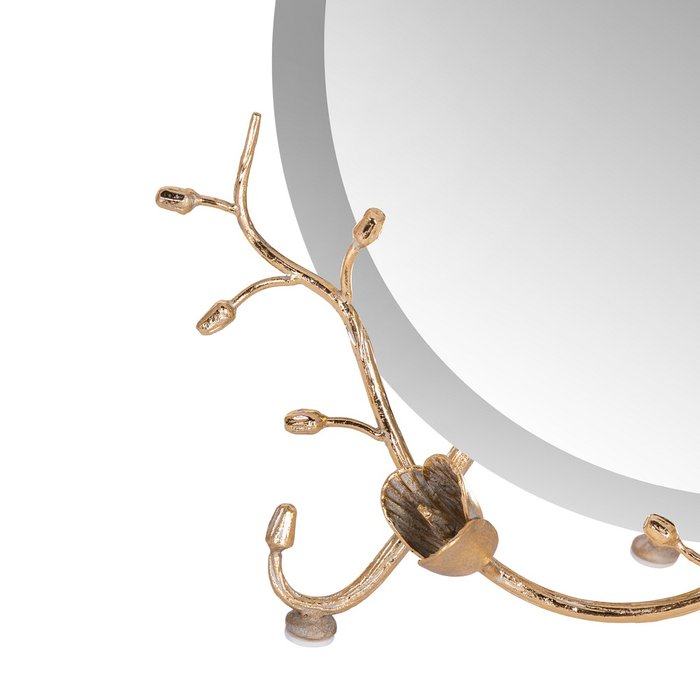 Настольное зеркало Орхидея с декоративными элементами золотого цвета - купить Настольные зеркала по цене 17559.0