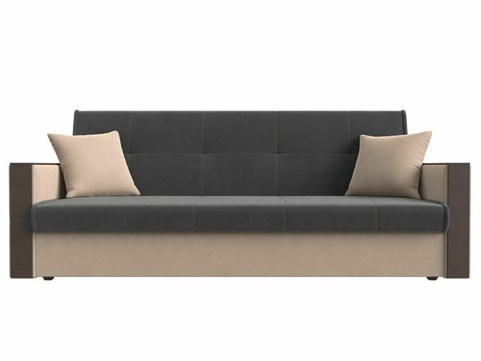 Прямой диван-кровать Валенсия серо-бежевого цвета - купить Прямые диваны по цене 28999.0