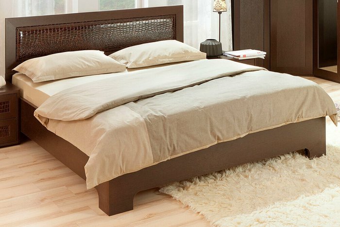 Кровать Парма-1 140х200 цвета венге без подъемного механизма - купить Кровати для спальни по цене 24481.0
