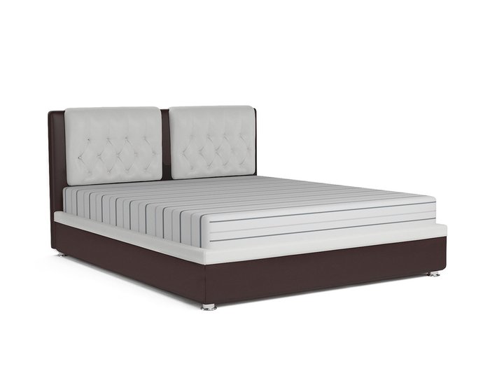Кровать Космо 160х192 бело-коричневого цвета с подъемным механизмом - купить Кровати для спальни по цене 32690.0