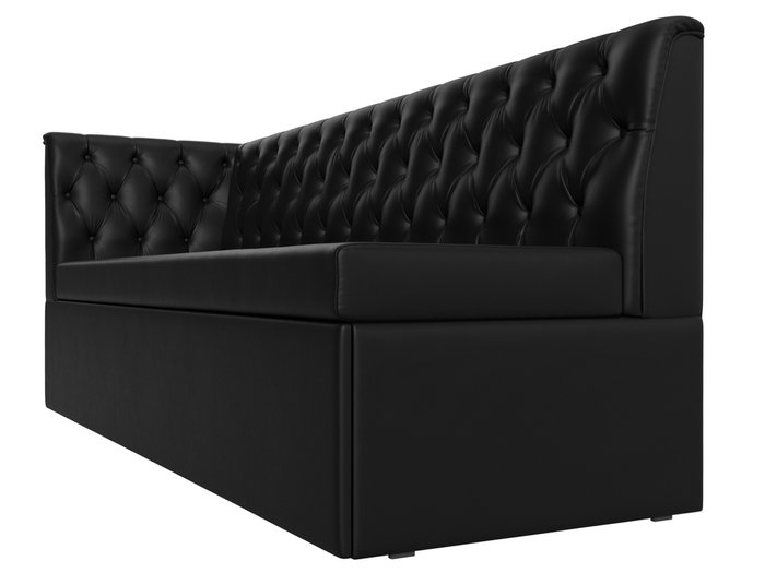 Диван-кровать Маркиз черного цвета (экокожа) с углом слева - лучшие Прямые диваны в INMYROOM