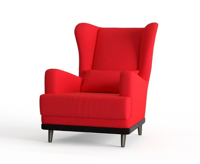 Кресло Грэмми в обивке из рогожки красного цвета