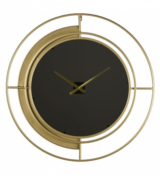 Часы настенные Black circle Aviere черно-золотого цвета Часы настенные Black circle Aviere черно-золотого цвета
