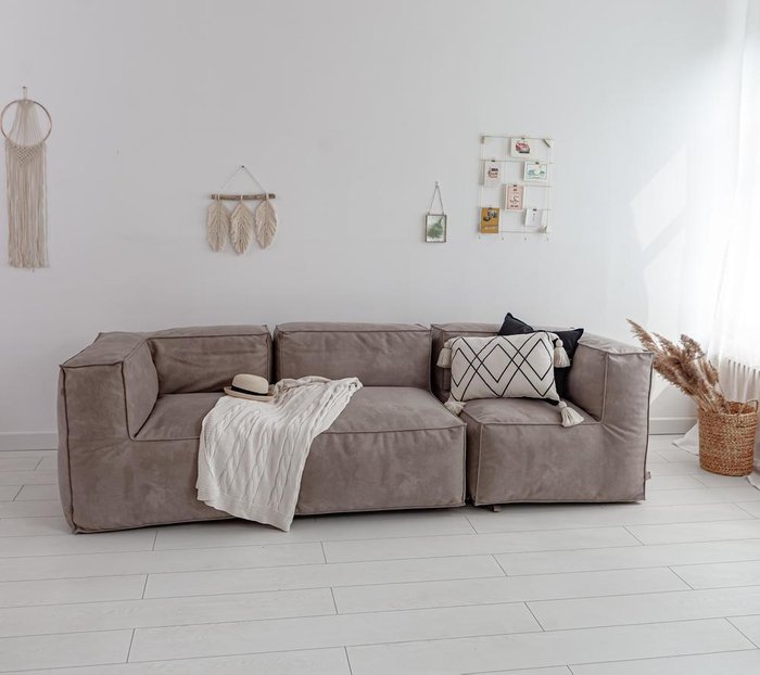 Сет из модулей Flat Velur 3mod коричневого цвета - лучшие Бескаркасная мебель в INMYROOM
