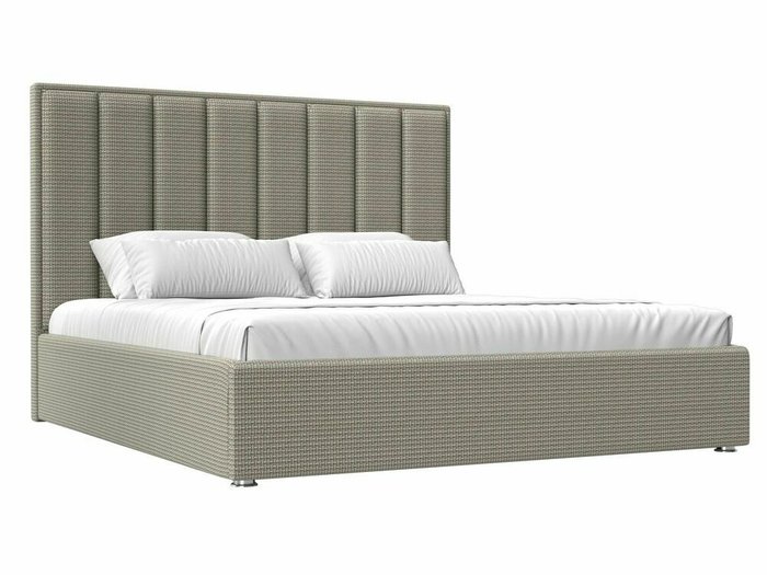 Кровать Афродита 200х200 серо-бежевого цвета с подъемным механизмом
