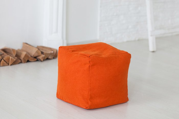 Пуфик Куб фьюжн оранжевого цвета - купить Бескаркасная мебель по цене 1090.0