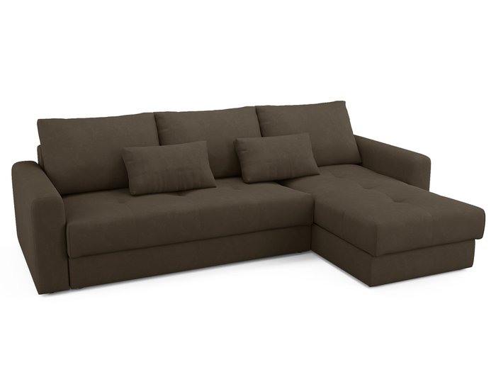 Угловой диван-кровать Ruiz темно-коричневого цвета - купить Угловые диваны по цене 90800.0
