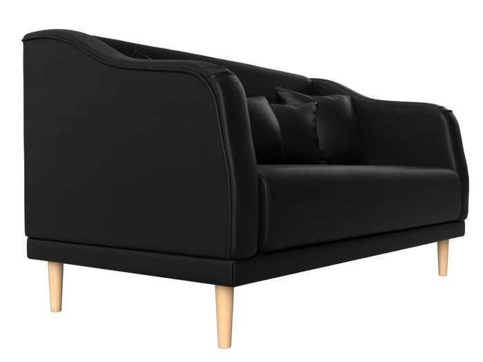 Прямой диван Киото черного цвета (экокожа) - лучшие Прямые диваны в INMYROOM