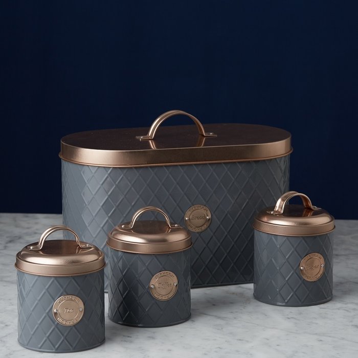 Емкость для хранения чая Copper lid серо-медного цвета - купить Емкости для хранения по цене 860.0 Емкость для хранения чая Copper lid серо-медного цвета - купить Емкости для хранения по цене 860.0