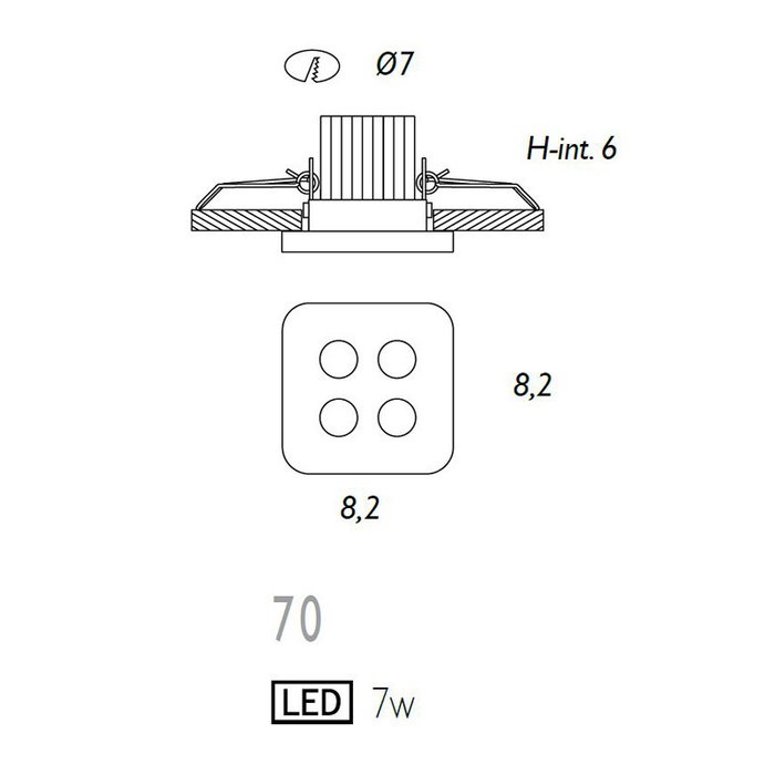 Встраиваемый светильник Ole Chrome Ecco с круглыми вырезами под светодиоды - лучшие Встраиваемые споты в INMYROOM