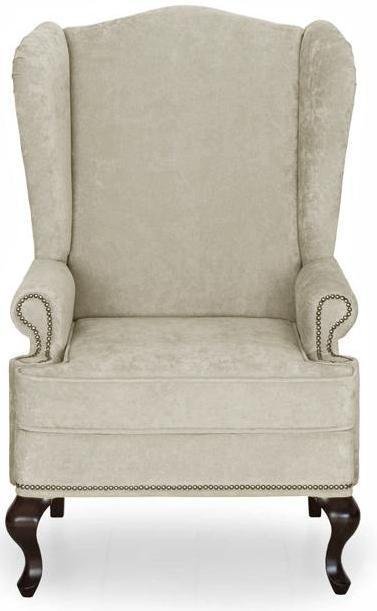 Кресло английское Биг Бен с ушками дизайн 12 серо-бежевого цвета - купить Интерьерные кресла по цене 30150.0