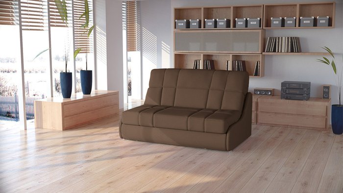 Диван-кровать Ван М коричневого цвета  - купить Прямые диваны по цене 52800.0