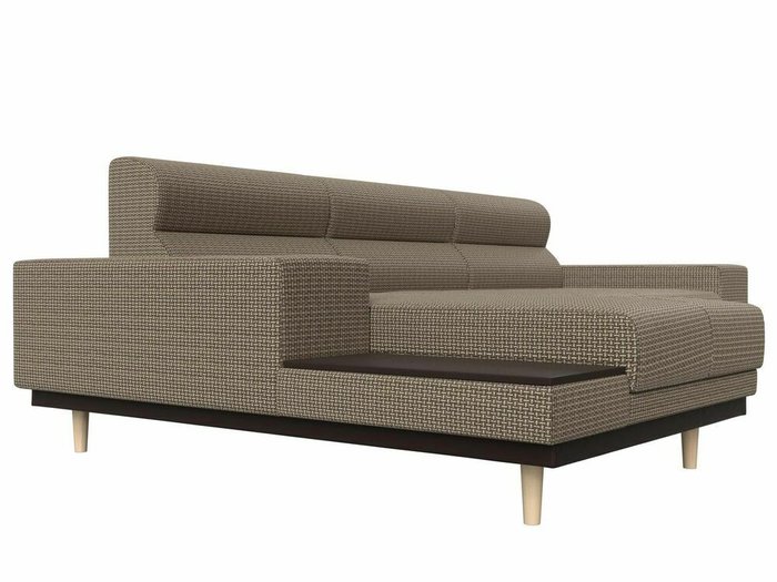 Угловой диван-кровать Леонардо бежево-коричневого цвета левый угол - лучшие Угловые диваны в INMYROOM