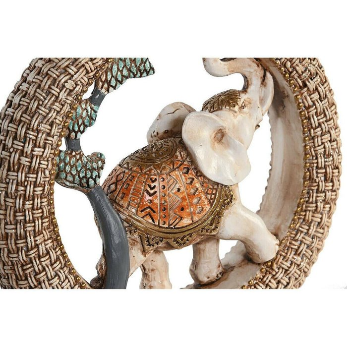 Декоративная фигура DKD Home Decor 19,5 x 6,3 x 25,5 cm Слон Бежевый Синий Колониальный (2 штук) - купить Фигуры и статуэтки по цене 10037.0