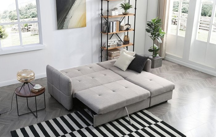 Угловой диван-кровать Rotterdam серого цвета - купить Угловые диваны по цене 178800.0