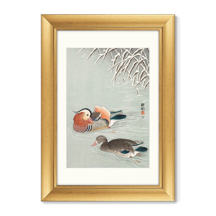 Репродукция картины в раме Mandarin ducks, 1936г. - купить Картины по цене 12499.0