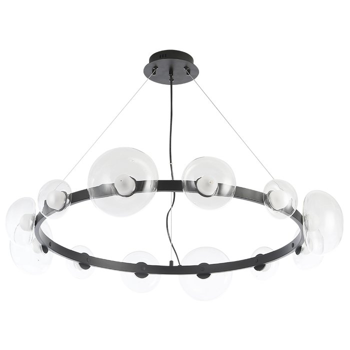 Подвесная люстра BOSQUE SP12 BLACK/TRANSPARENT (стекло, цвет прозрачный)