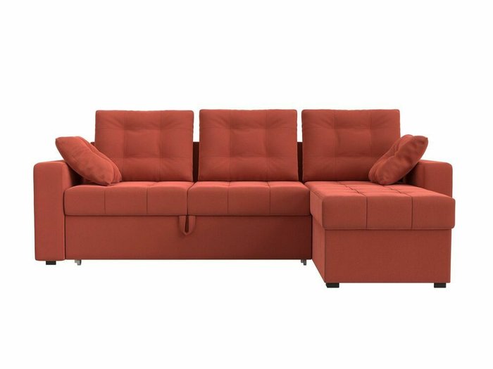 Угловой диван-кровать Камелот кораллового цвета правый угол - купить Угловые диваны по цене 45999.0