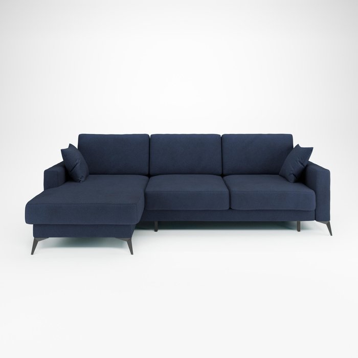 Угловой диван-кровать Наоми 2 темно-синего цвета левый - купить Угловые диваны по цене 105589.0