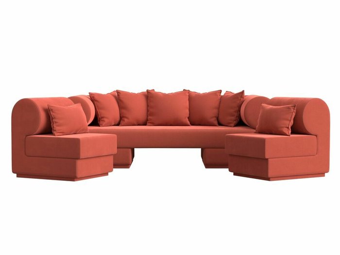 Набор мягкой мебели Кипр 3 кораллового цвета - купить Комплекты мягкой мебели по цене 95997.0