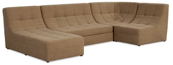 Угловой диван-кровать Палладиум светло-коричневого цвета