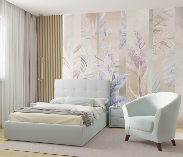 Кровать Selesta 120х200 мятного цвета с подъемным механизмом и матрасом - купить Кровати для спальни по цене 35190.0