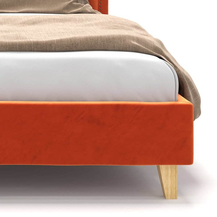 Кровать Celine оранжевого цвета на ножках 180х200 - лучшие Кровати для спальни в INMYROOM
